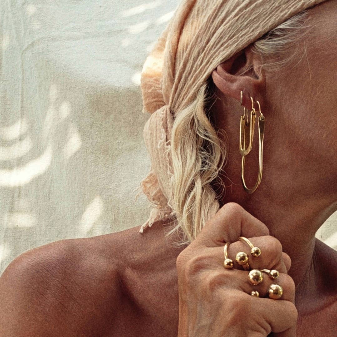 Bisjoux Brass Hoop Oval Earrings