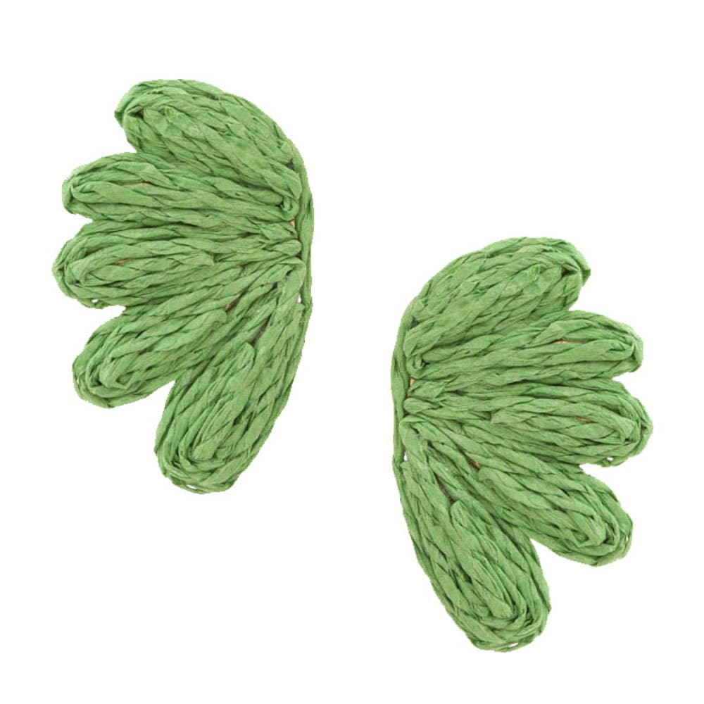 Thames Dyed Raffia Flower Earring 83E-2133