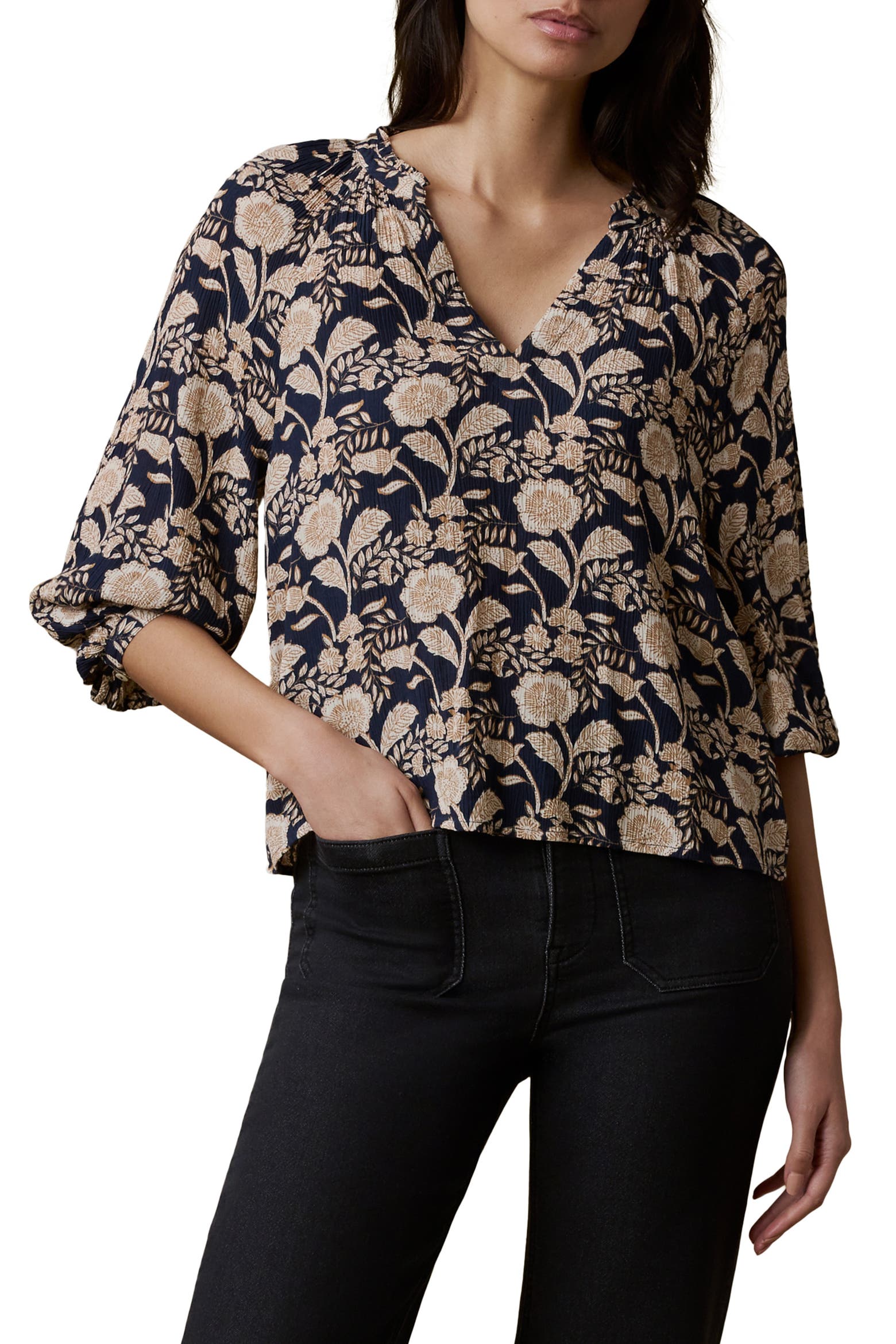 Faherty Portia Top - Avignon Floral Print