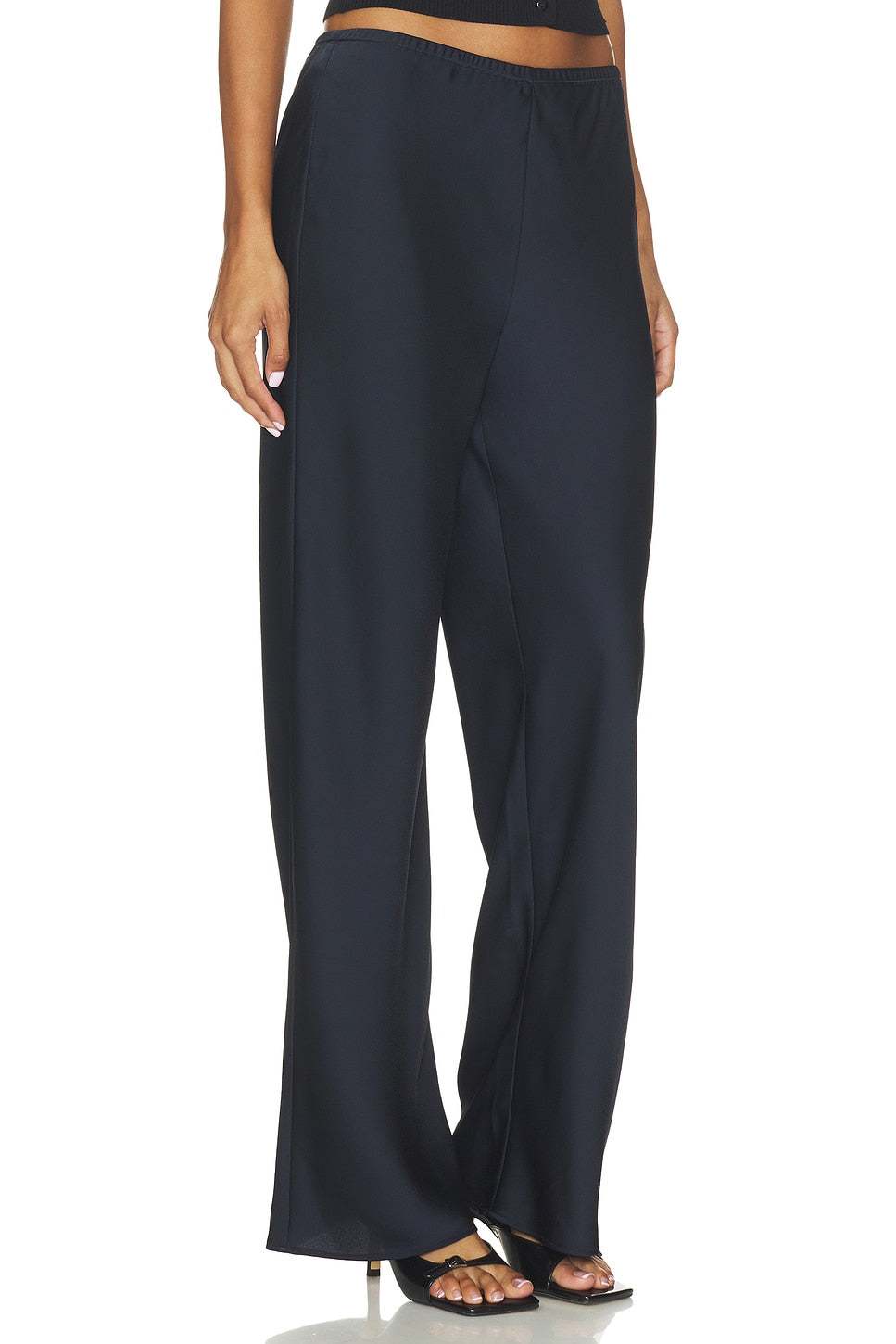 Elodie Row Satin Pant - Navy product photo 2