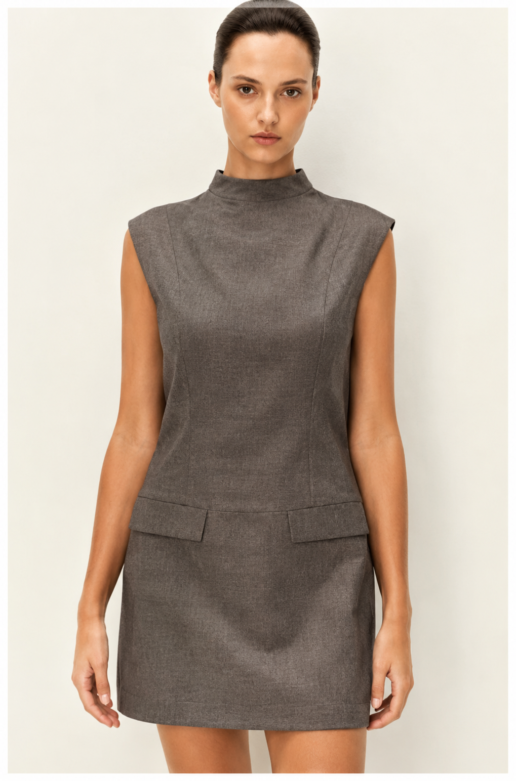 Elodie Brown Multi Sleeveless Mini Dress E1326DY724 clarified product photo