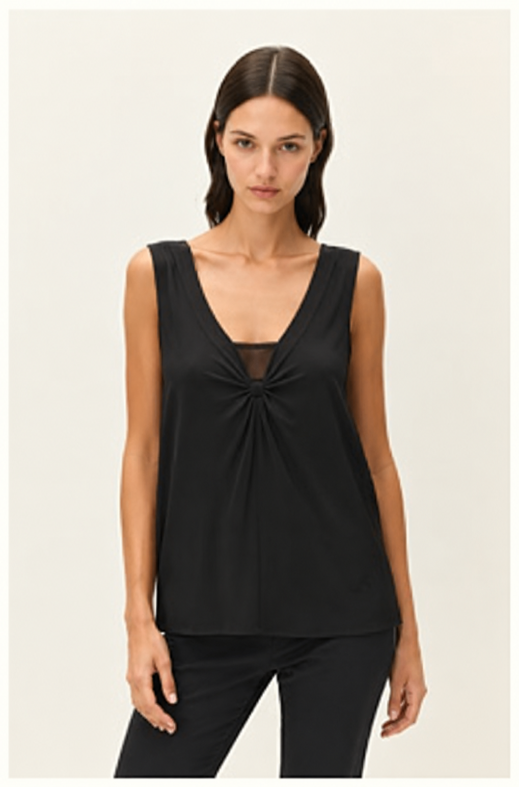 Elodie Noir Lace Back Ribbed Top - Wine clarified product photo