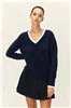 Elodie Navy V-Neck Pleated Mini Dress E1326SY704 product photo 1