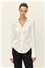 Elodie Ivory Ruched Button-Front Shirt E1326TS820 product photo 1