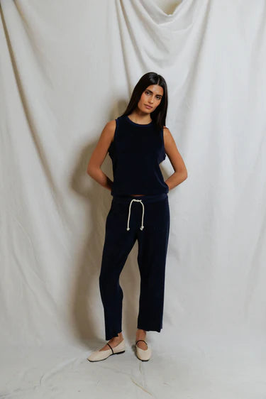Perfect White Tee Esther Loop Terry Mock Neck Tank