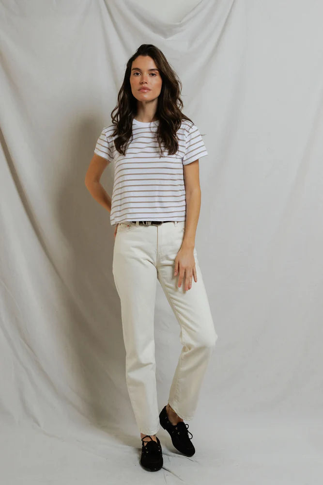 Perfect White Tee Everett Stripe Tee