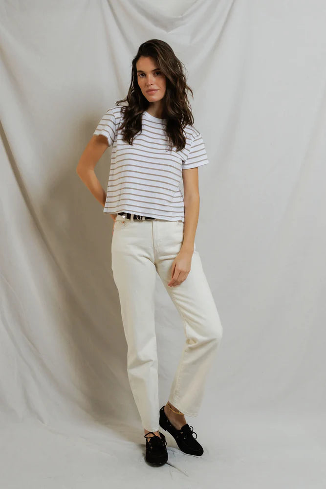 Perfect White Tee Everett Stripe Tee