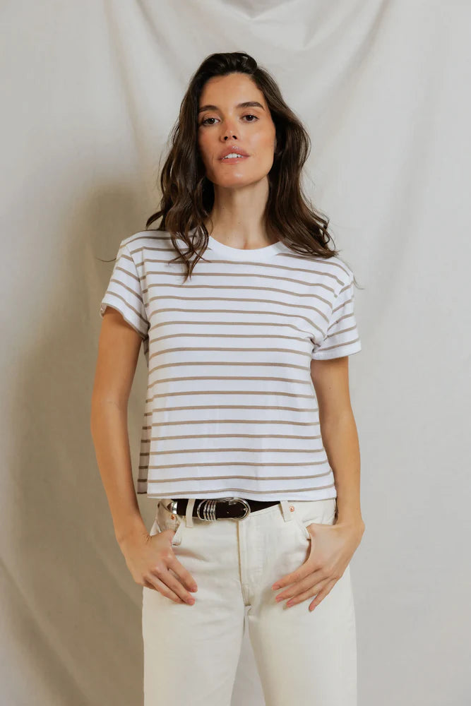 Perfect White Tee Everett Stripe Tee