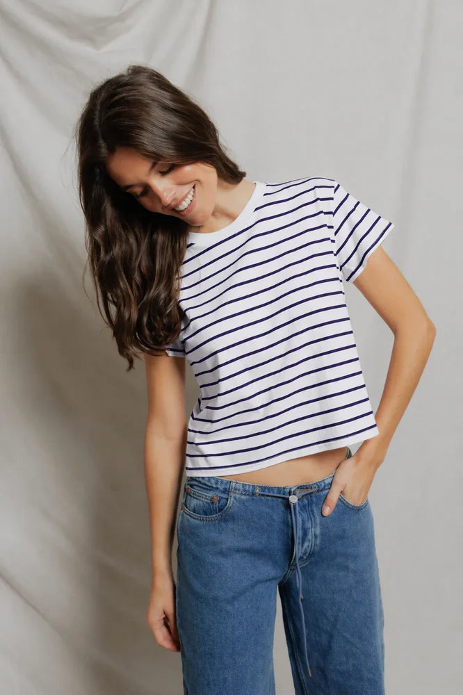 Perfect White Tee Everett Stripe Tee