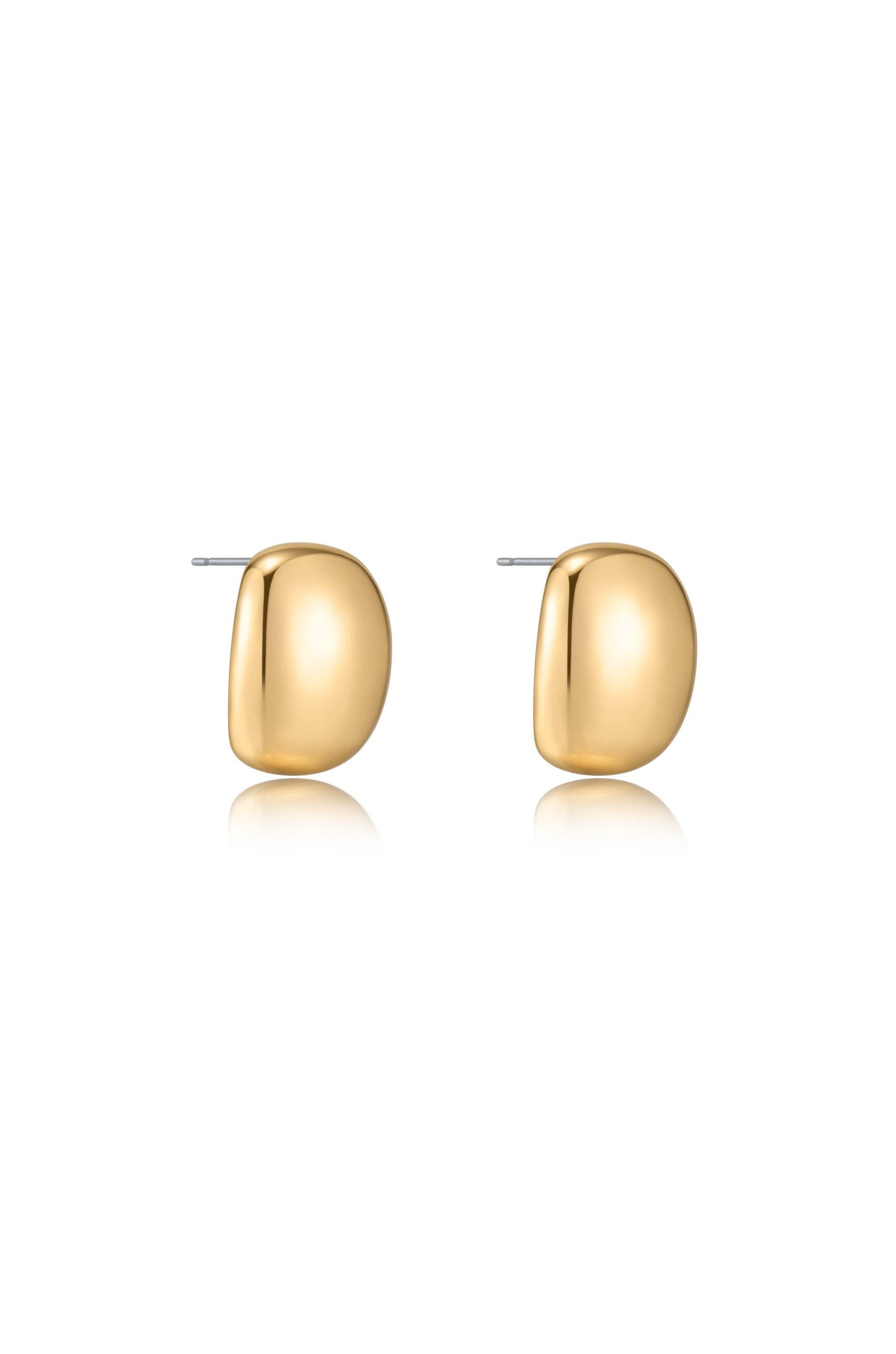 Ettika Minimal Curved Square Stud Earrings