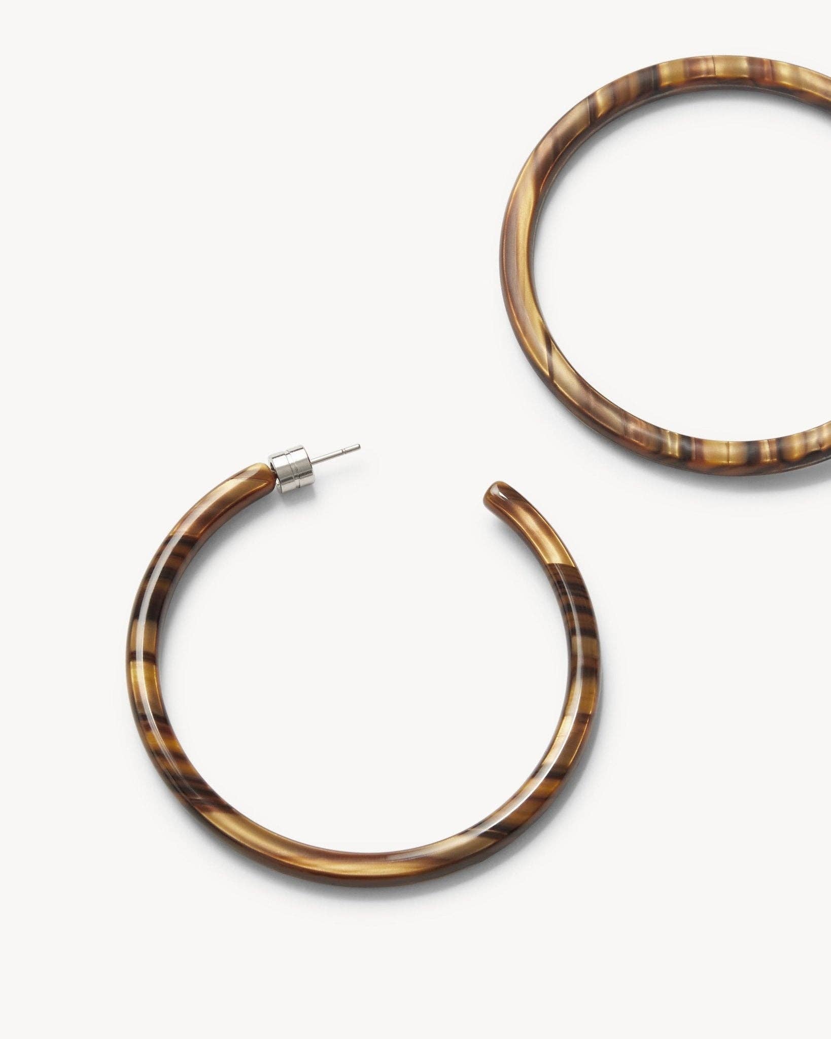 MACHETE Large Hoops in Tiger’s Eye 019310