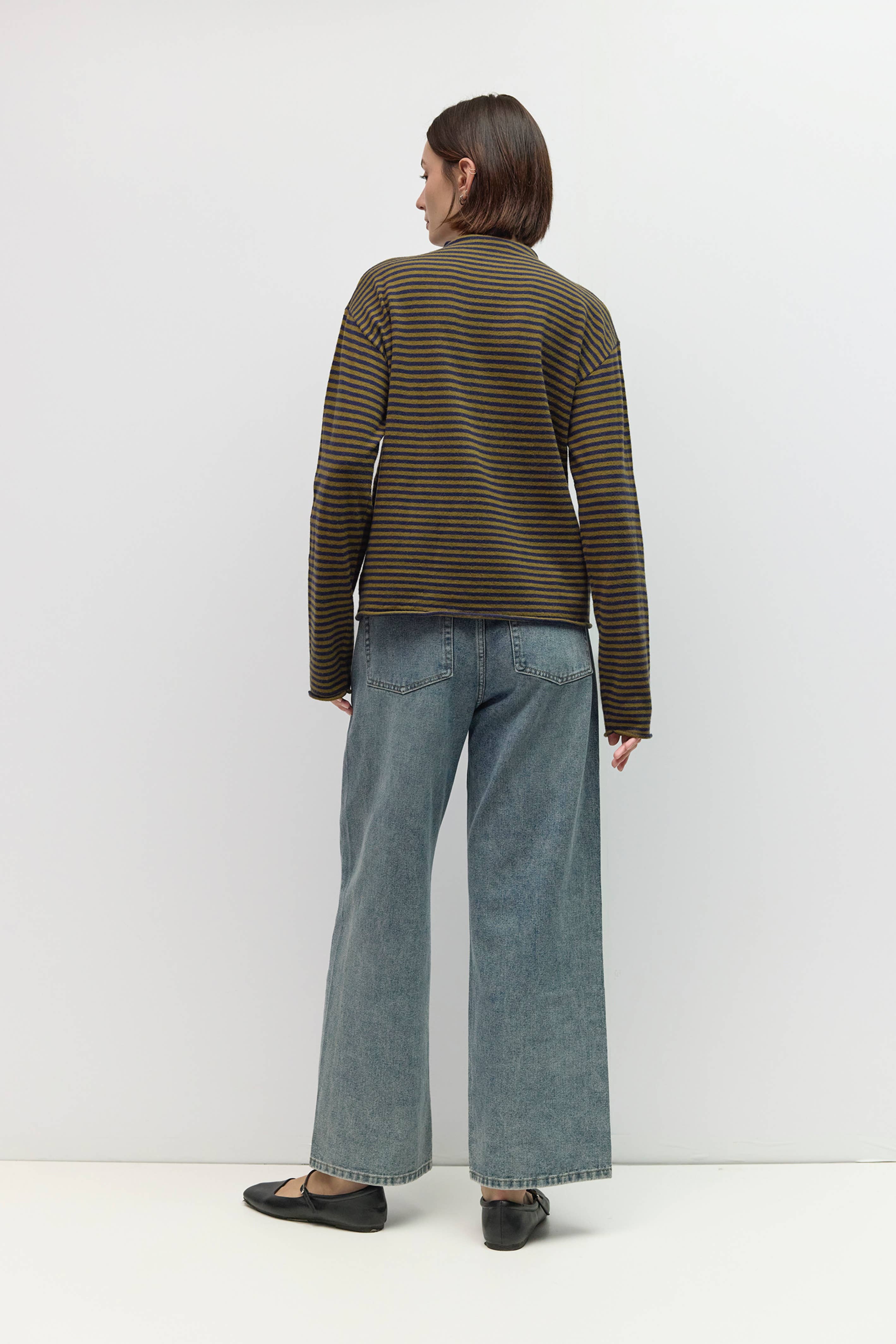 All Row The Cierra Sweater | Striped Mockneck Sweater