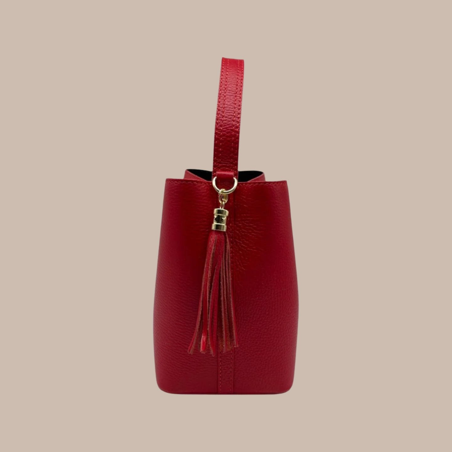 European Leather Collection Eloise Red Grained Leather Bag