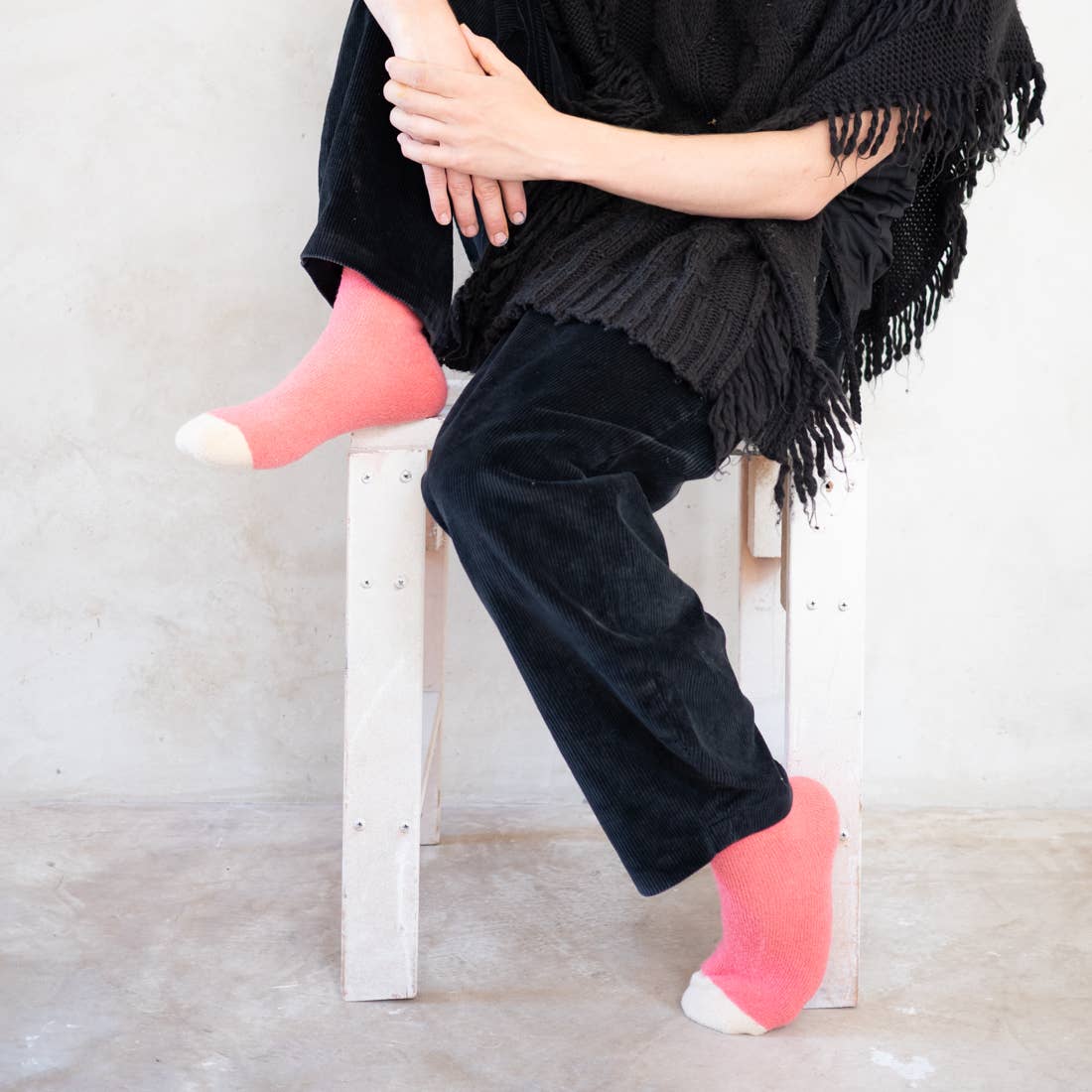 Bonne Maison Pink Solid Foamy Merino Sock BCL502