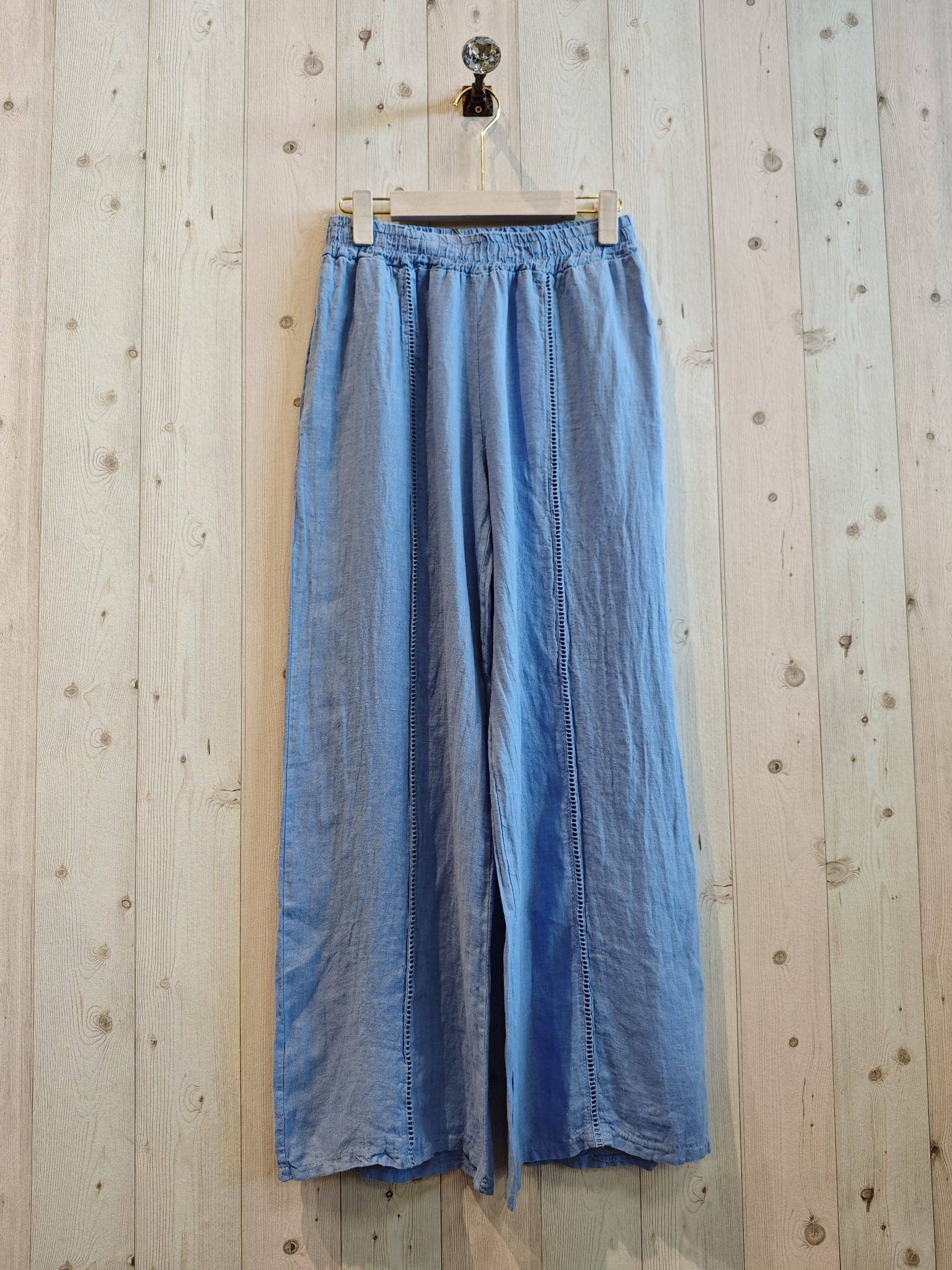 European Linen Elastic Waist Pant 16115