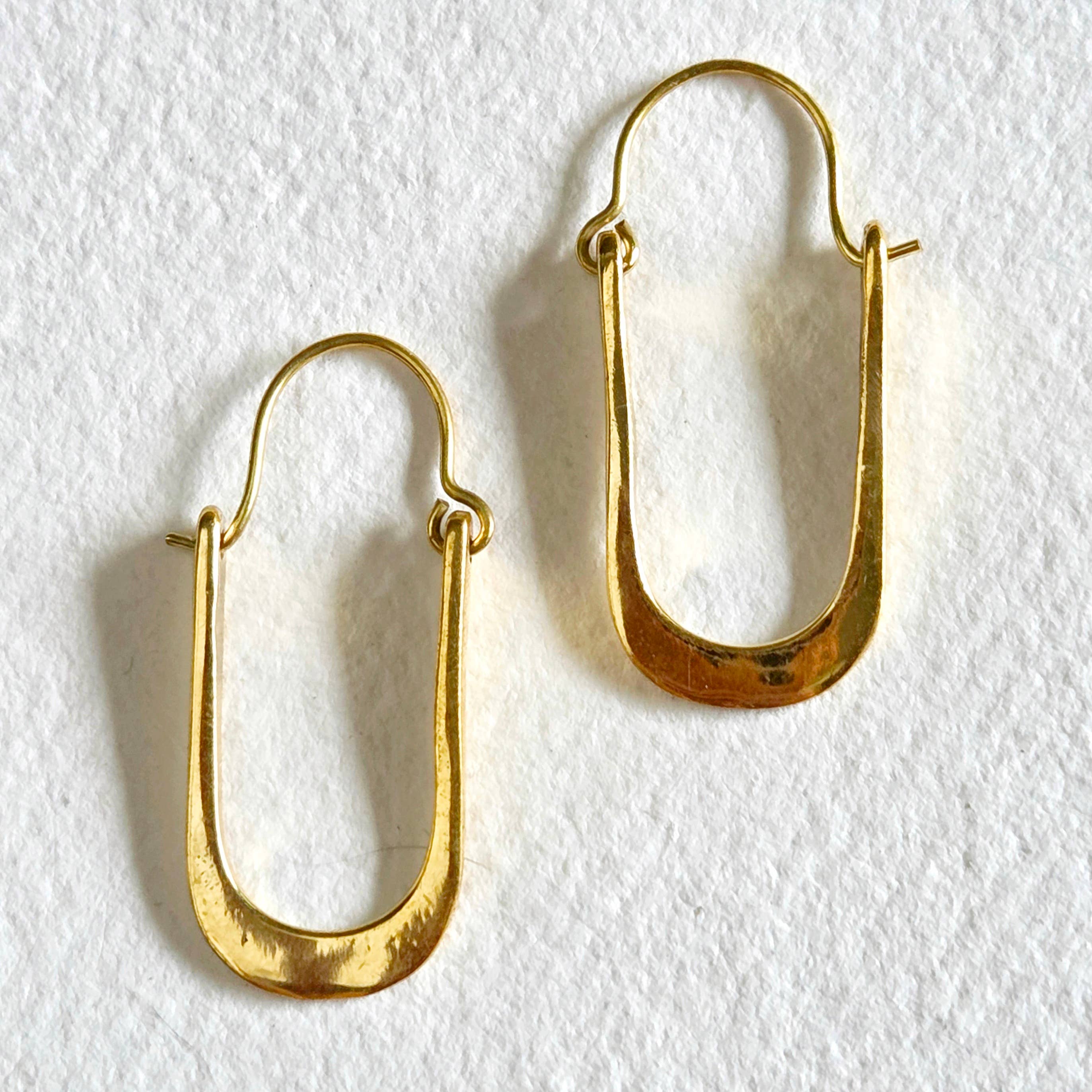 Bisjoux Brass Hoop Oval Earrings