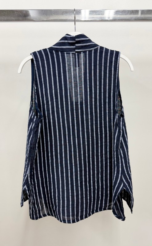 Milio Milano Striped Linen Sleeveless Top 2557