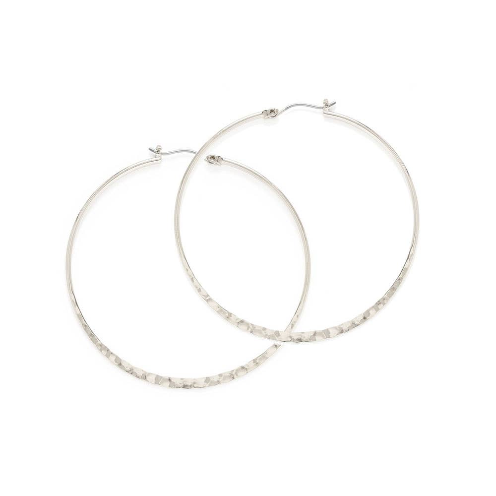 Amano Studio 1.5" Hammered Hoop Earrings