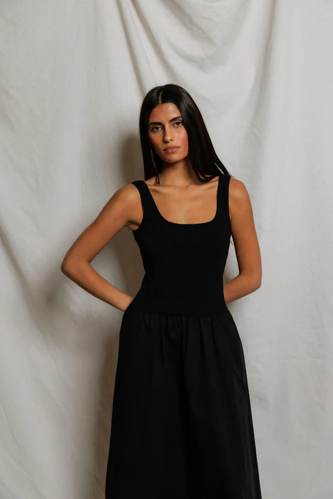 Perfect White Fabiola Tee Poplin Tank Dress