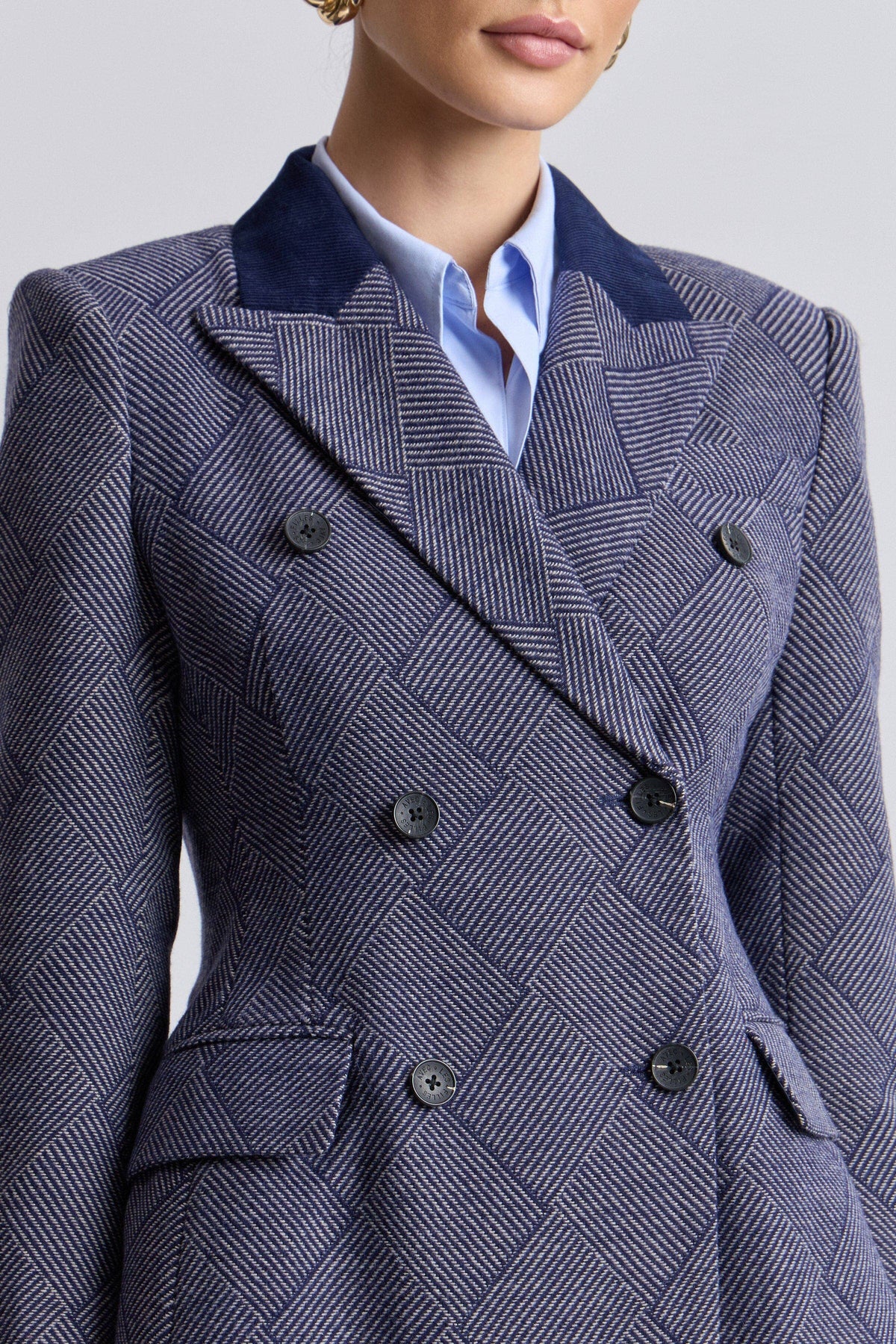 Avec Les Filles Basketweave Hourglass Blazer 84920