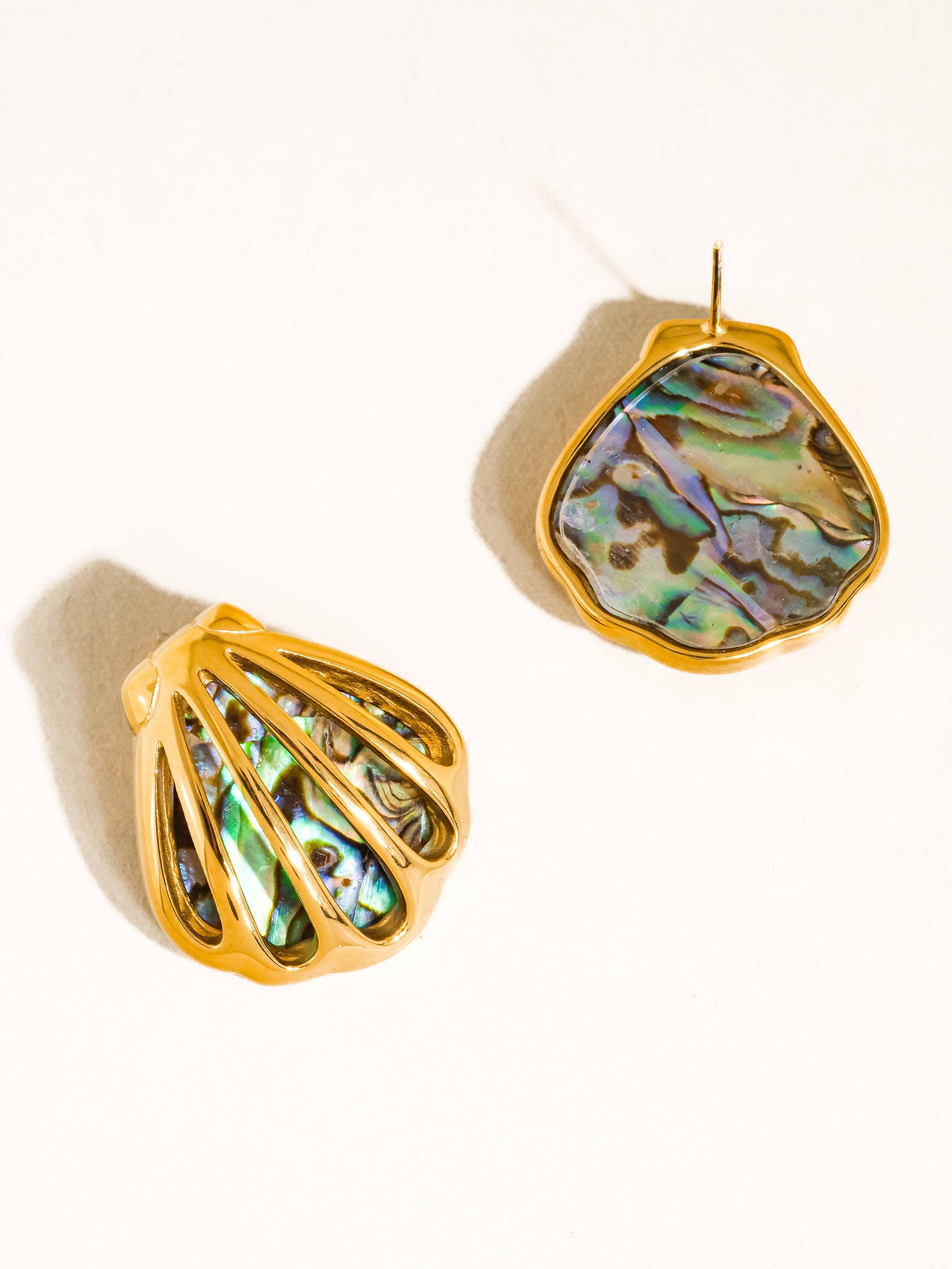 Flânerie Rocio 18K Gold Non-Tarnish Abalone Shell Stud Earrings