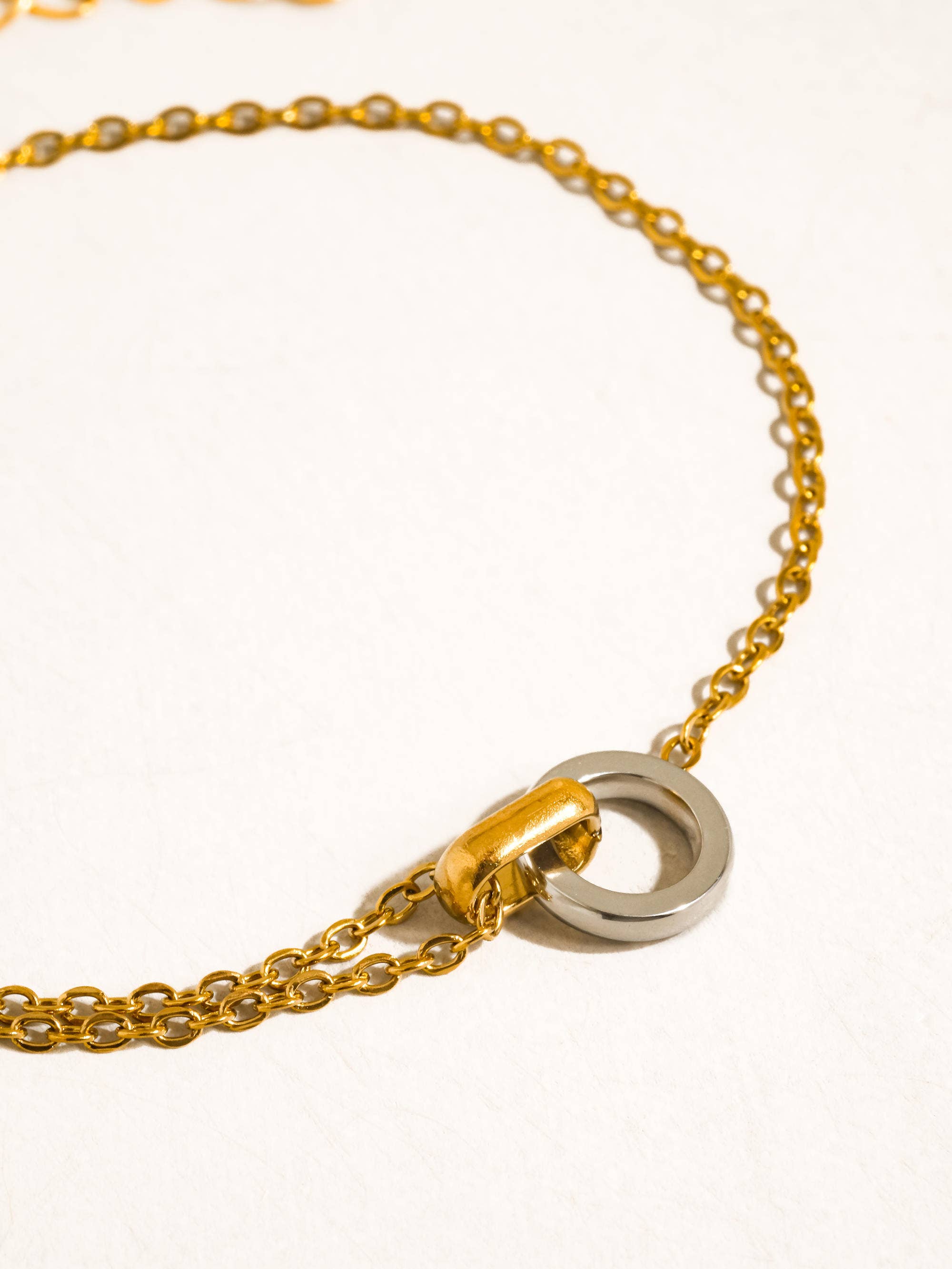 Flânerie Lenora 18K Gold Non-Tarnish Two Tone Circle Bracelet