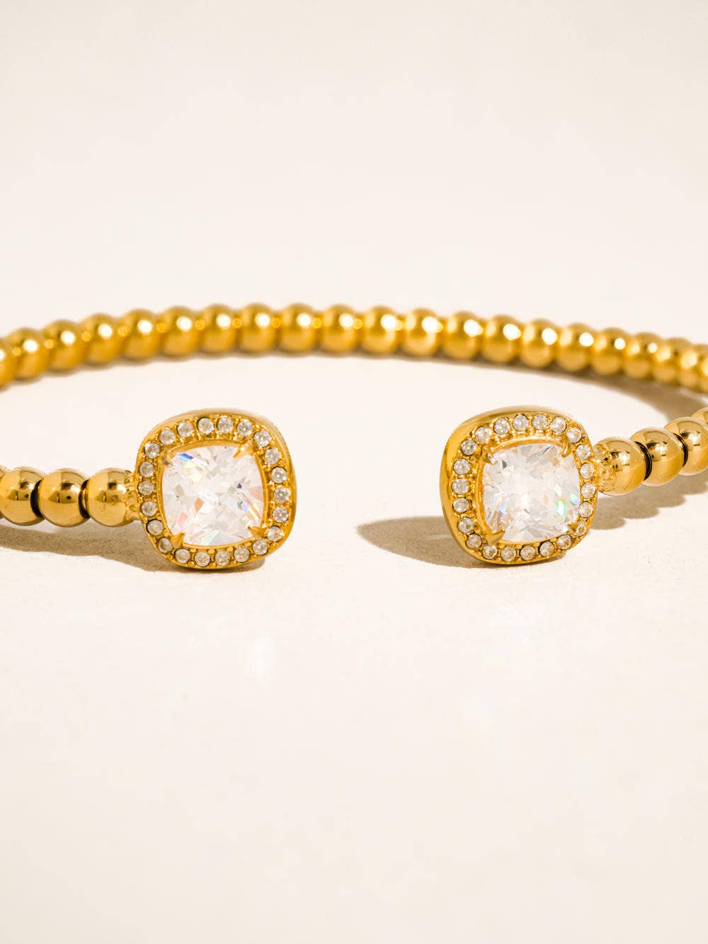Flânerie Sofus 18K Gold Non-Tarnish CZ Beaded Bangle