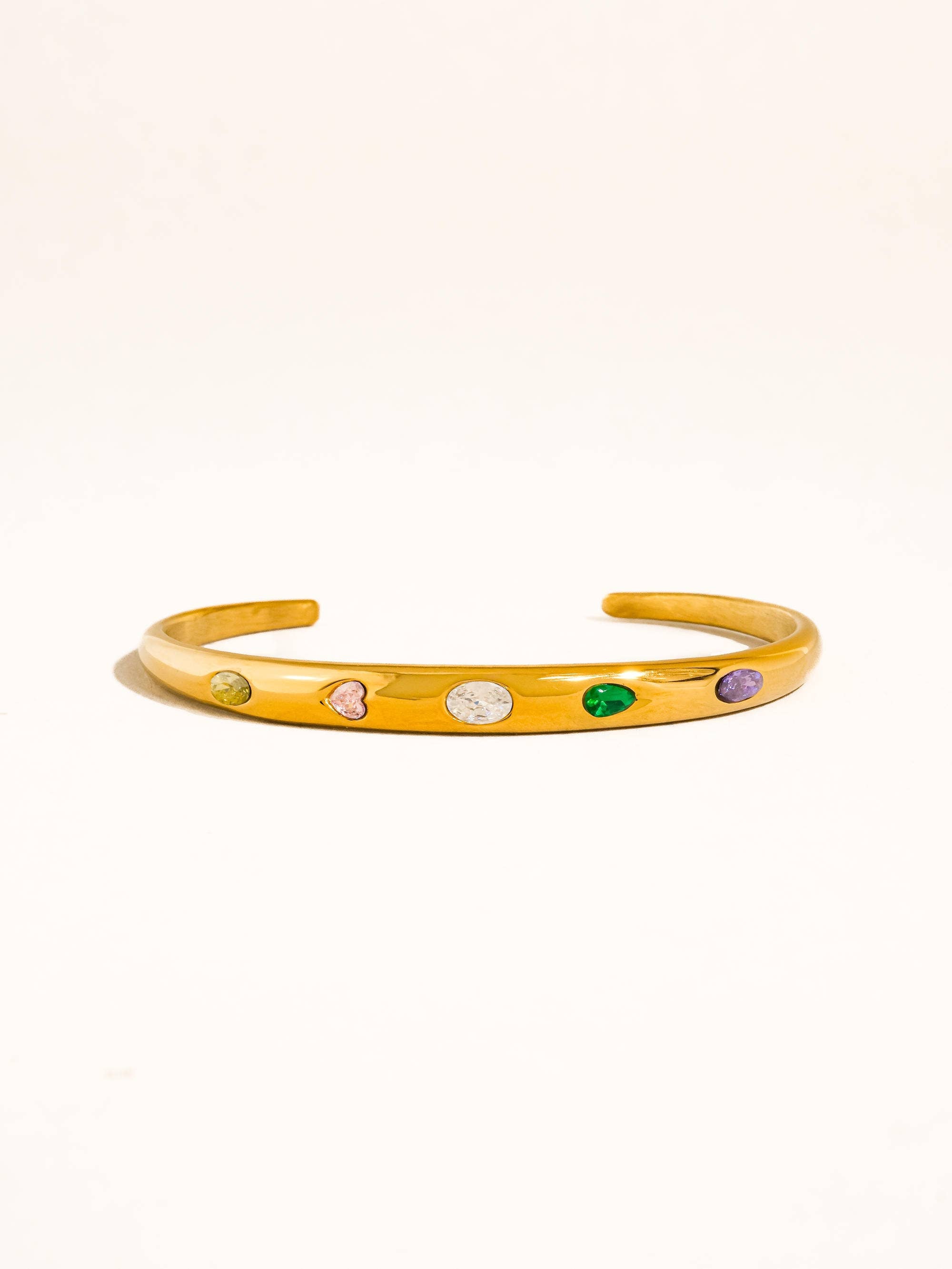 Flânerie Juneau 18K Gold Non-Tarnish Multicolor CZ Bangle