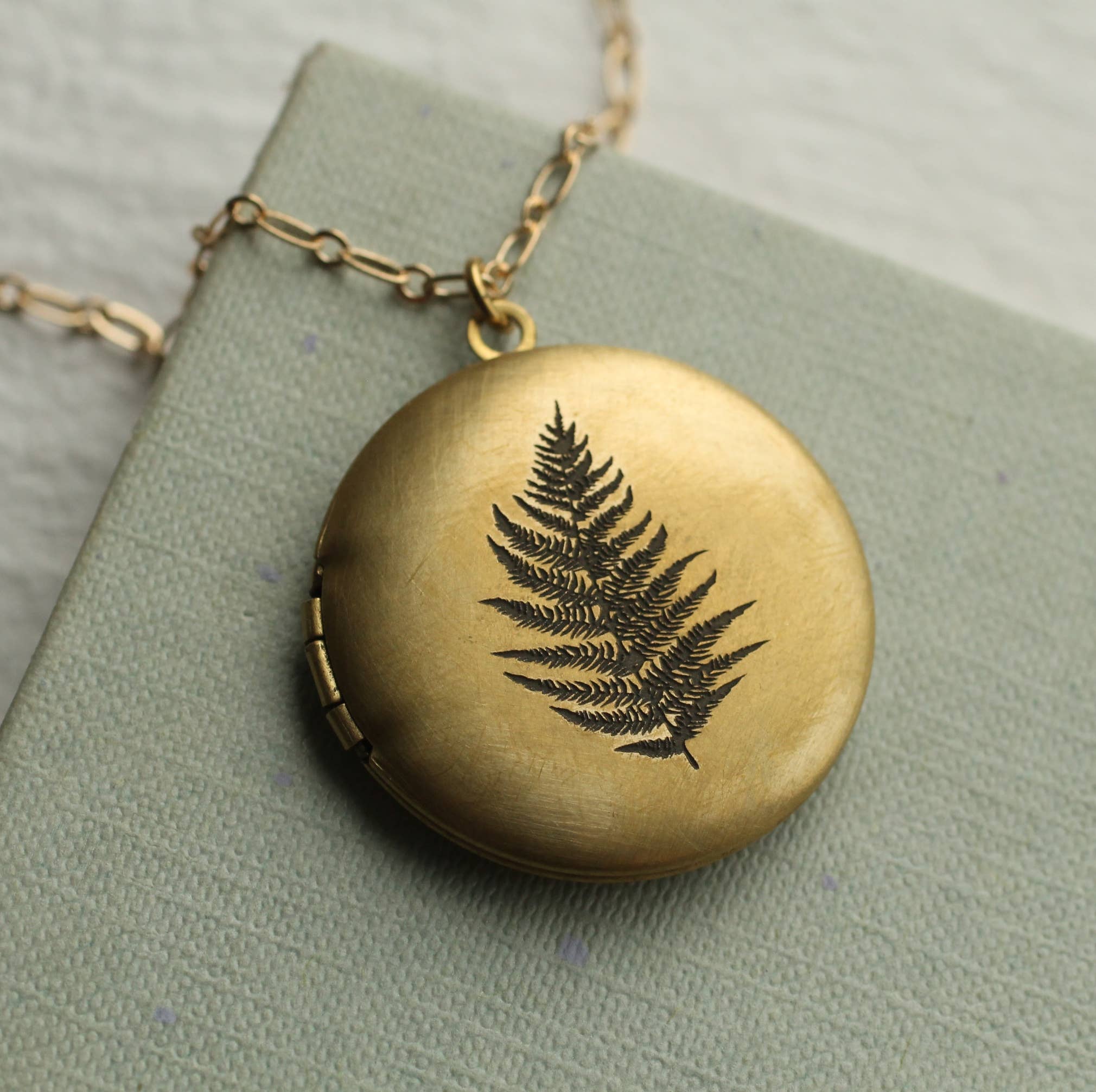 Silk Purse, Sow’s Ear Engraved Fern Locket