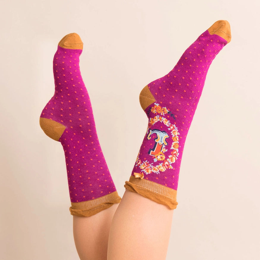 Powder Monogram Socks