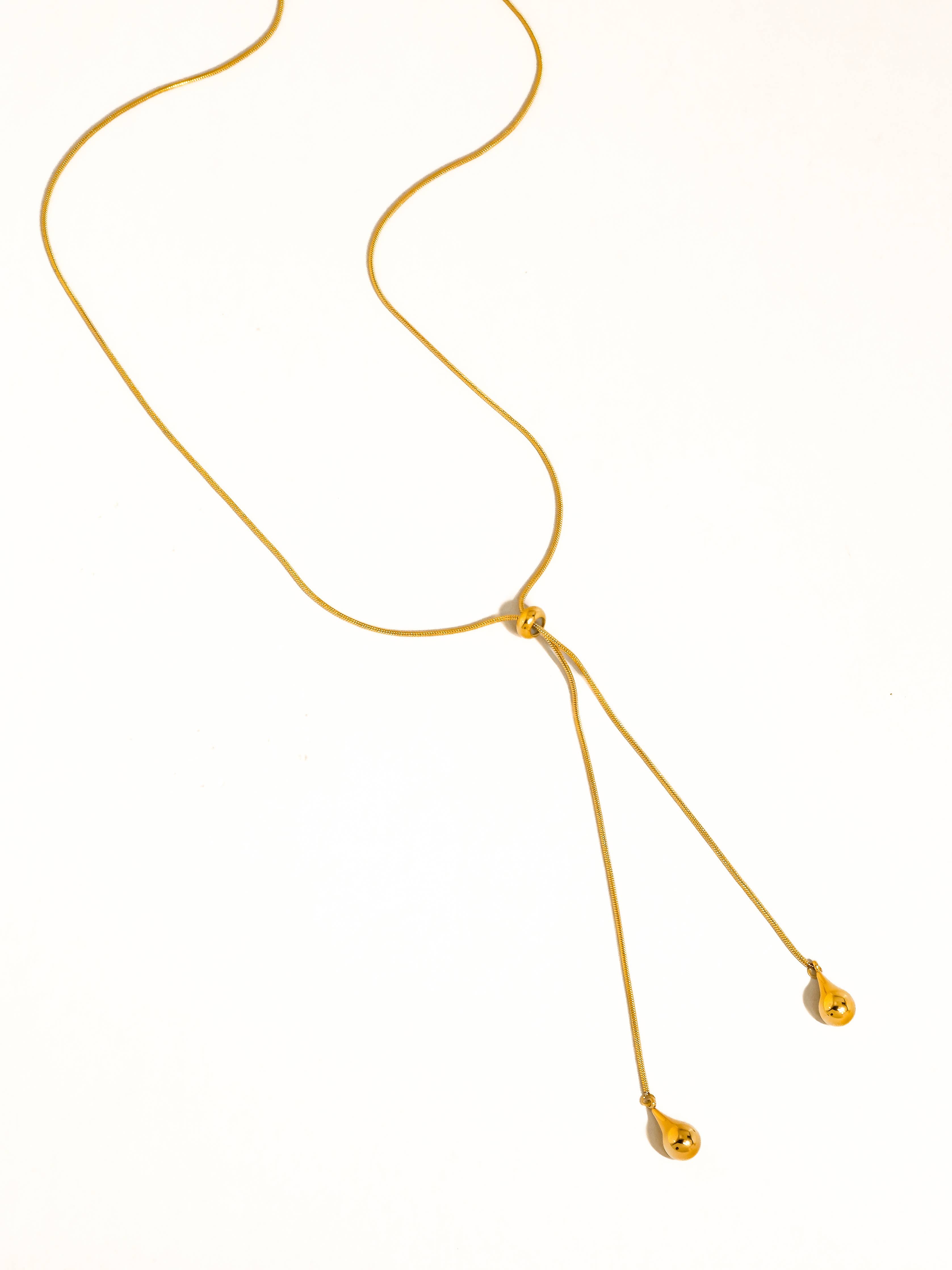 Flânerie Trésor Non-Tarnish Adjustable Lariat Drop Necklace