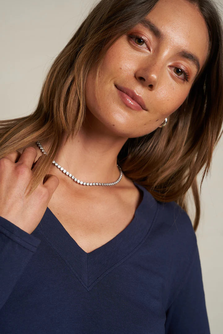 Perfect White Tee Fiona Recycled Cotton V Neck Tee