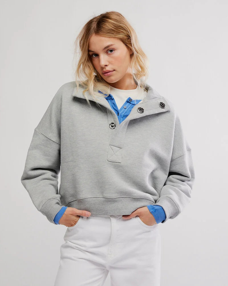 Free People Timeless Pullover in Heather Grey