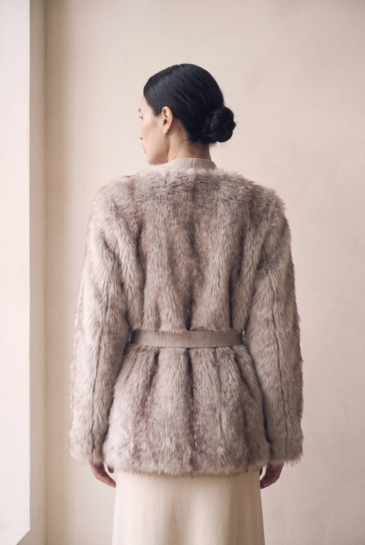 Frisson Belted Faux Fur Cardigan/Jacket
