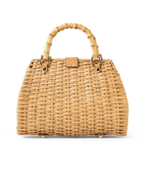 Frances Valentine Rooster Wicker With Bamboo Handle Beige