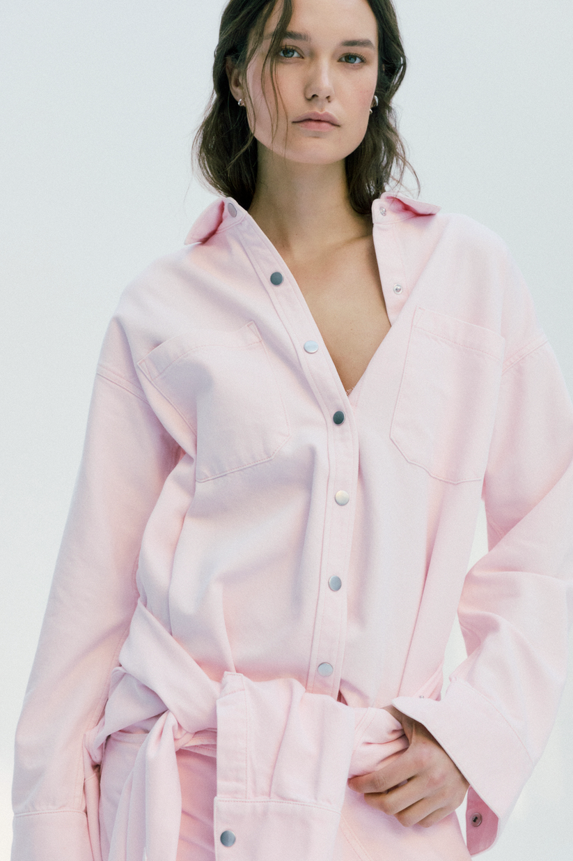 Pistola Elin Fluid Denim Shacket - Blush