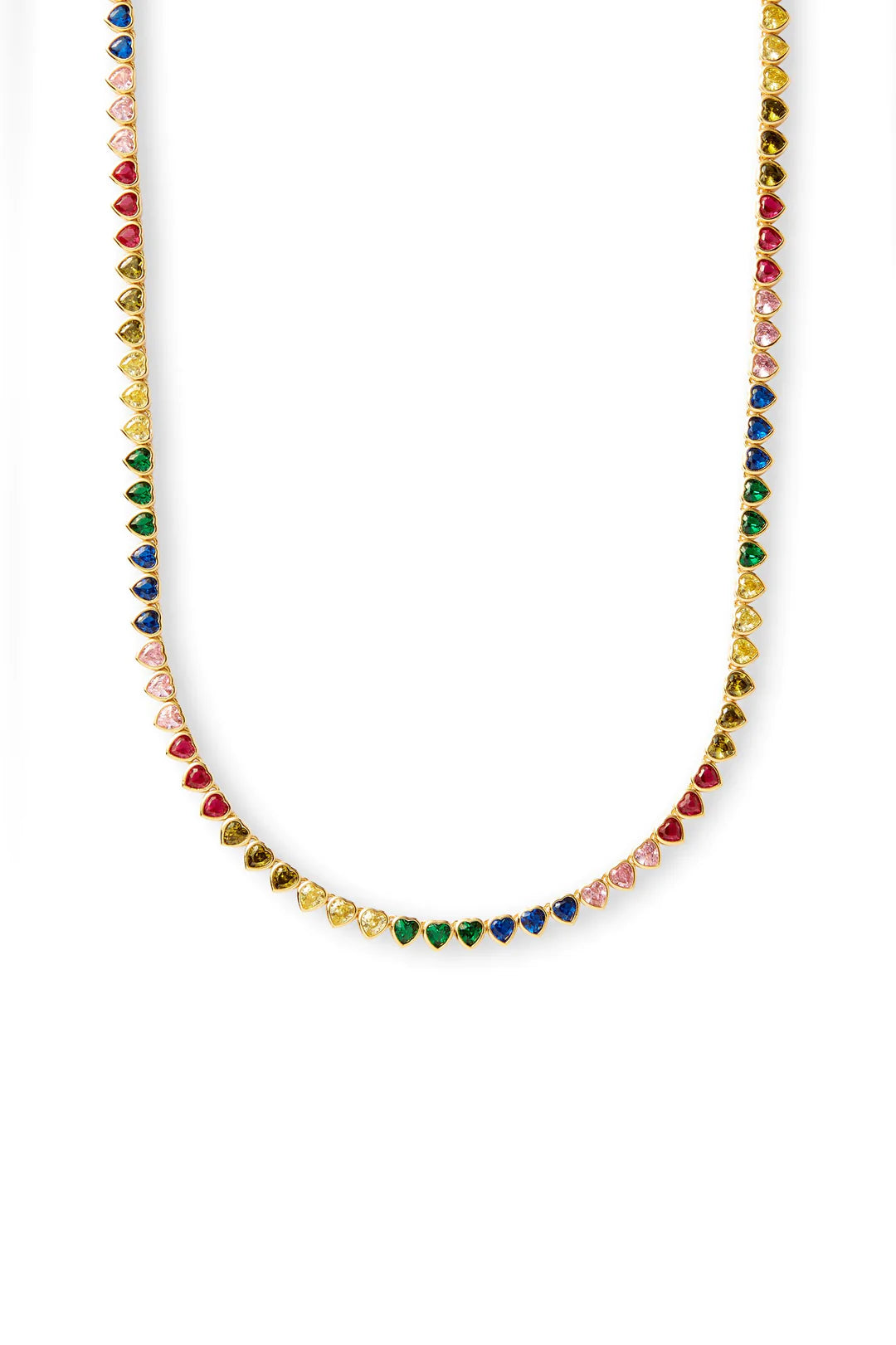 Crystal Haze Rainbow Heart Necklace