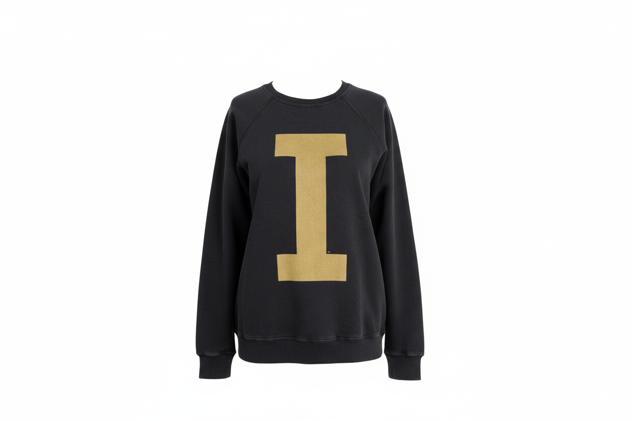 Retro Brand Iowa Hawkeyes Varsity I Sweatshirt Black - Ghost Mannequin