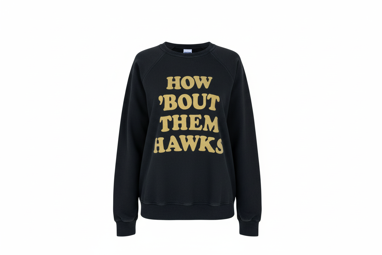 Retro Brand Iowa Hawkeyes How Bout Them Hawks Sweatshirt - Ghost Mannequin