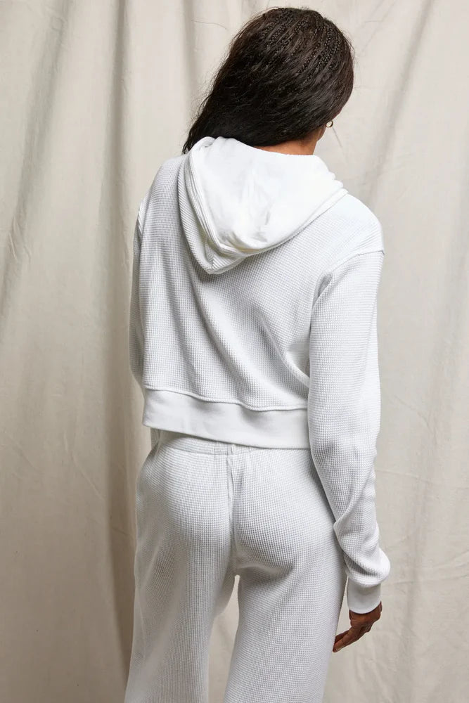 Perfect White Tee Inez Waffle Zip-Up Hoodie