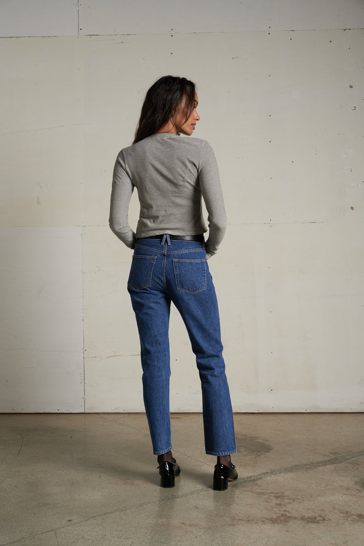 Perfect White Tee Jamie Stripe Recycled Cotton Crew Tee