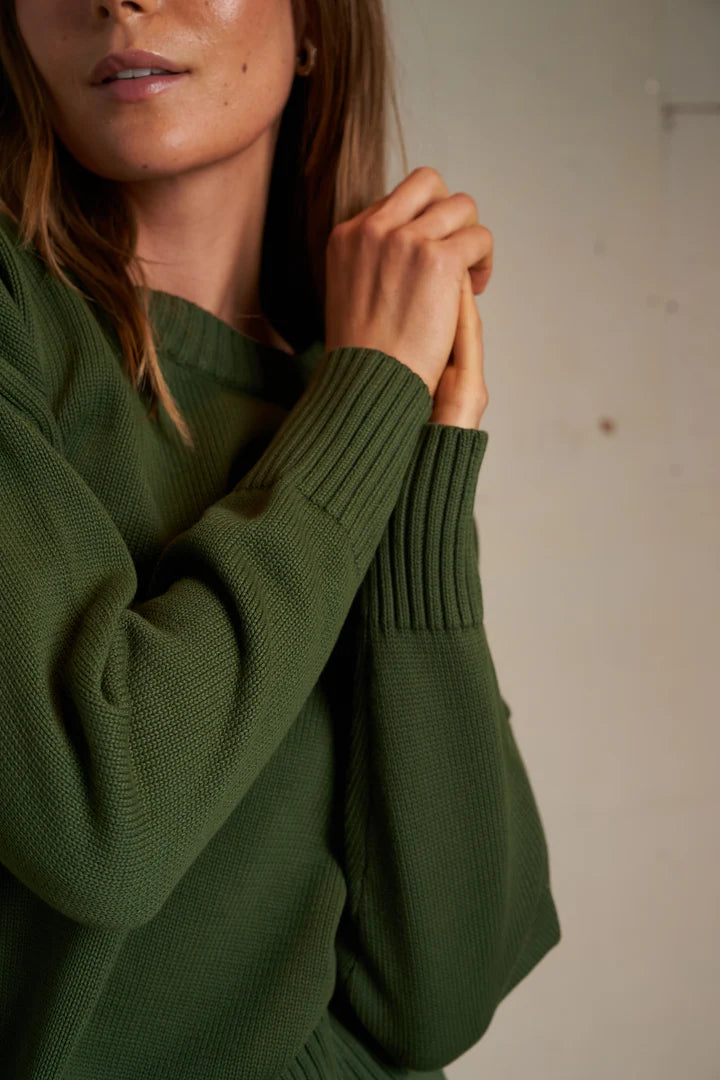 Perfect White Tee Janet Cotton Boxy Crewneck Sweater