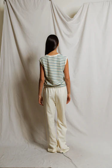 Perfect White Tee Joy French Terry Striped Scoop Tank