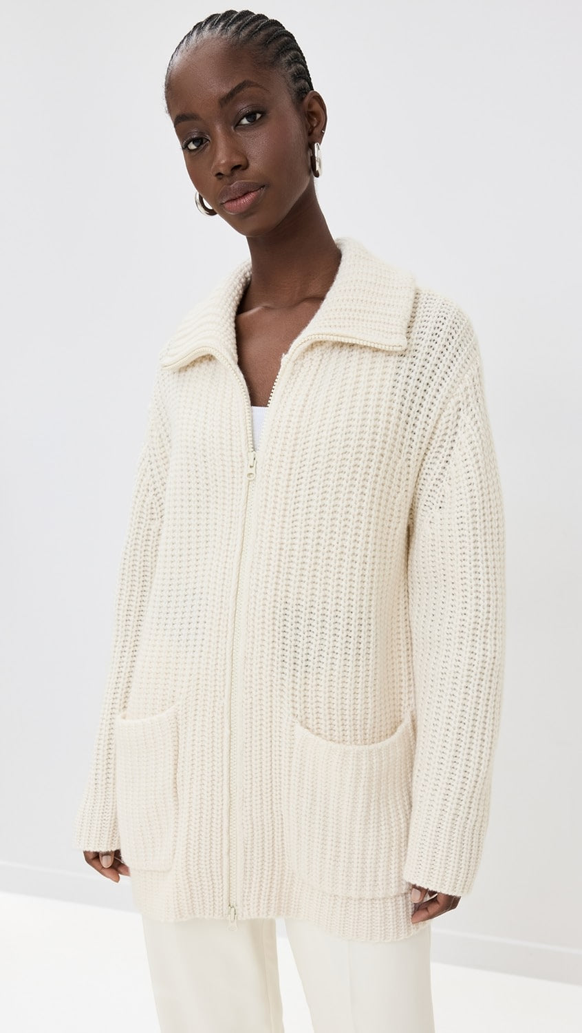 Lisa Yang Majken Cshmere Zip Cardigan Coat