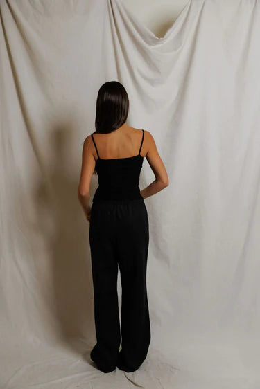 Perfect White Tee Lorana Linen Drawstring Pants