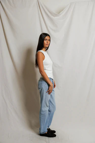 Perfect White Tee Loretta Luxe Rib Henley Tank