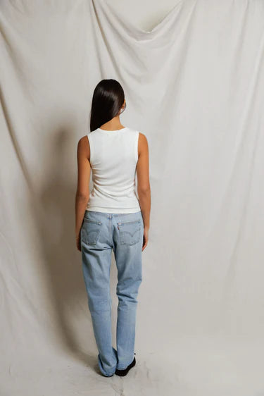 Perfect White Tee Loretta Luxe Rib Henley Tank