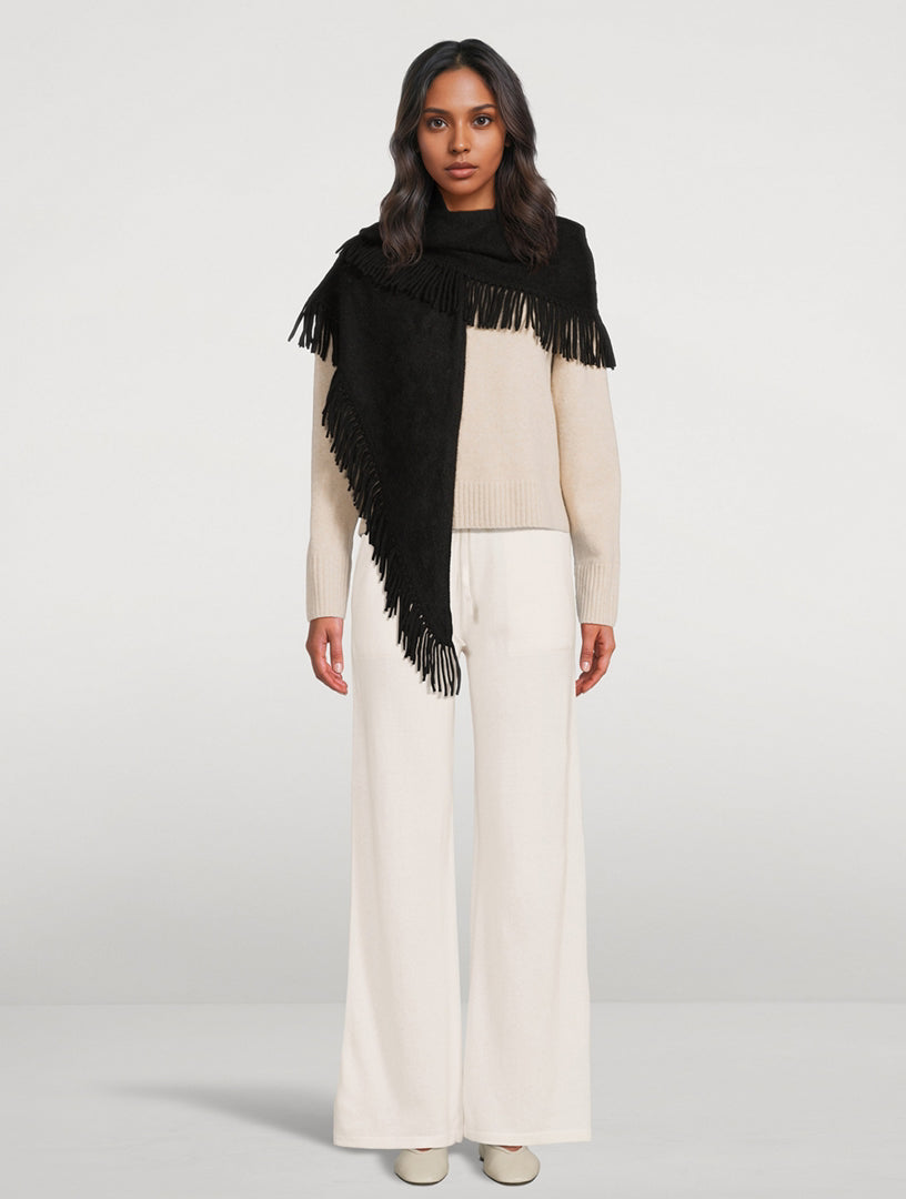 White + Warren Brushed Cashmere Fringe Scarf 21596