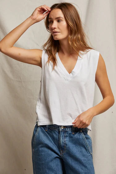 Perfect White Tee Margot Crispy Cotton V Neck Tank