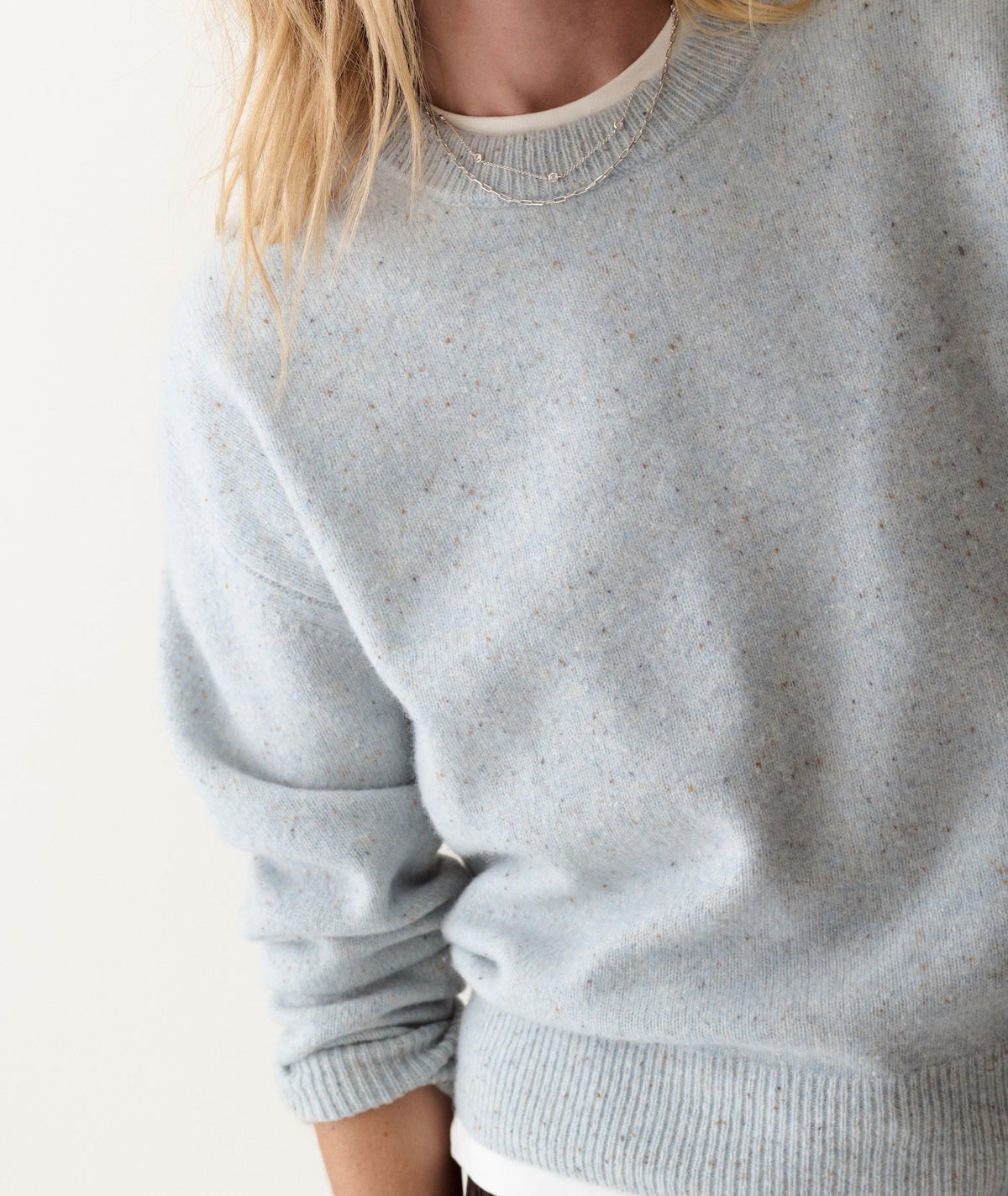 Marine Layer Coastal Merino Crewneck Sweater - Sky Blue view 3